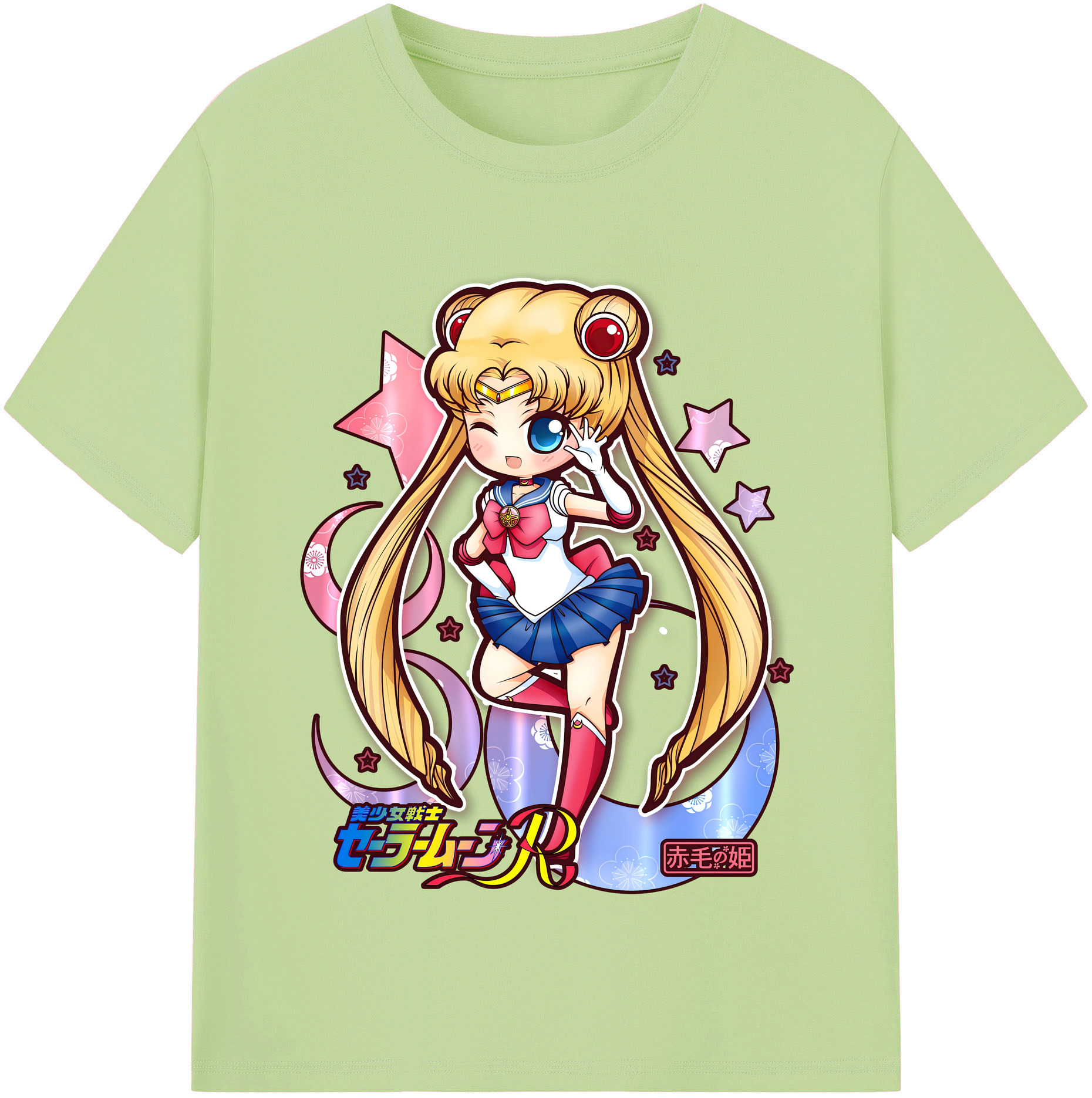 （画像用） 美少女戦士セーラームーン 月野 うさぎ つきの うさぎ Sailor Moon Tsukino Usagi 綿100％半袖Tシャツ（フロントプリント）